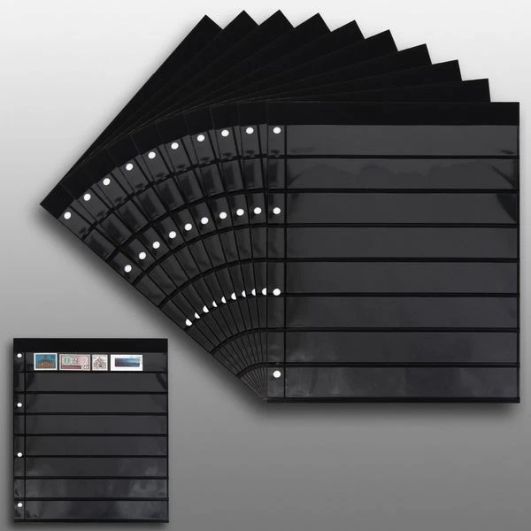 20 Prophila Einsteckseiten 8zeilig, auf 10 doppelseitigen, schwarzen Einsteckblä