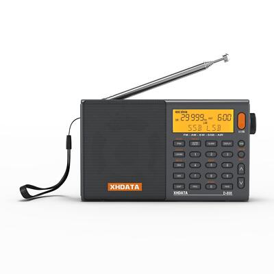 XHDATA D-808 FM AM SW LW Air SSB DSP RDS Weltempfänger Radio Schwarz