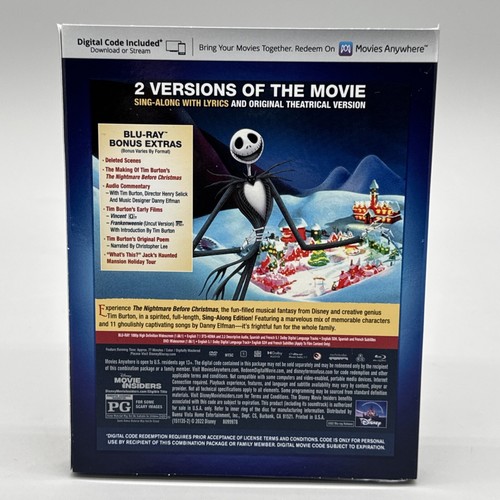 THE NIGHTMARE BEFORE CHRISTMAS SINGALONG BLU RAY DISNEY MOVIE CLUB EXCLUSIVE NEW - Foto 2 di 5