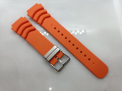New Zuludiver 20mm Orange Rubber Divers Watch Strap for Citizen Seiko  XE20 UK