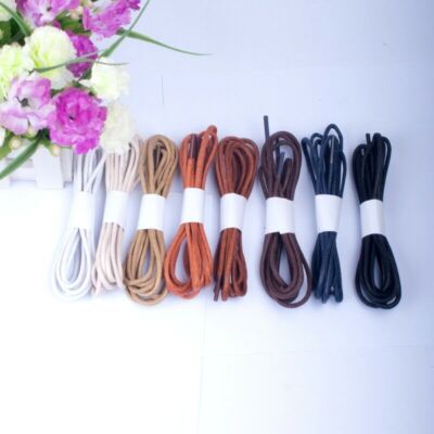 Round Waxed Shoelaces Oxford Flat Dress Canvas Sneaker Shoe Laces Unisex Strings