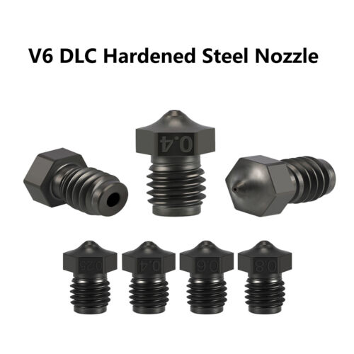 V6 DLC Nozzles 0.4mm Hardened Steel Nozzle For E3D V6 Hotend 3D Printer BD - Picture 1 of 14