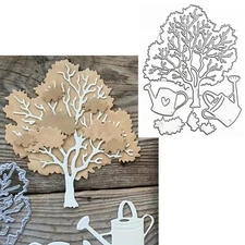 Layer Tree Metal Die Cuts, Plant Tree and Watering Can Frame Cutting Dies Cut...