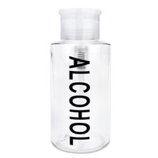 Botella dispensadora de bomba empuja hacia abajo líquida Pana de 10 OZ con etiqueta de alcohol - transparente