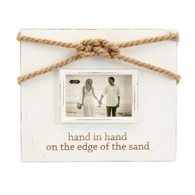 New Mud Pie Rustic solid wood  picture frame decor nautical rope 12x14