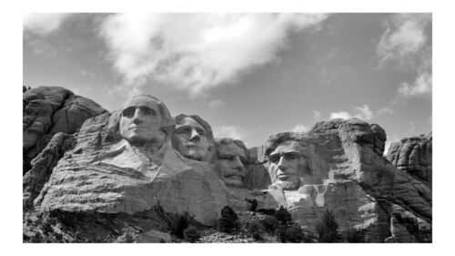 BW Mount Rushmore Presidents, High Resolution Image, Many Formats, TV Art - Picture 1 of 7