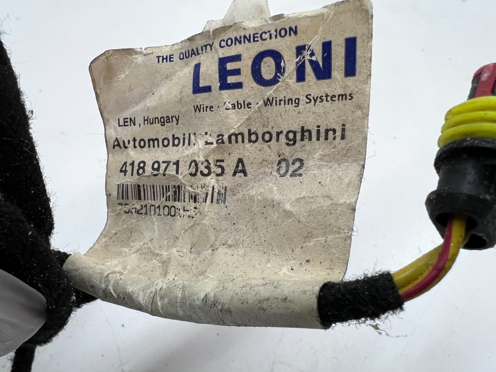 LAMBORGHINI MURCIELAGO LP640 COUPE DOOR WIRING HARNESS OEM 418971035A