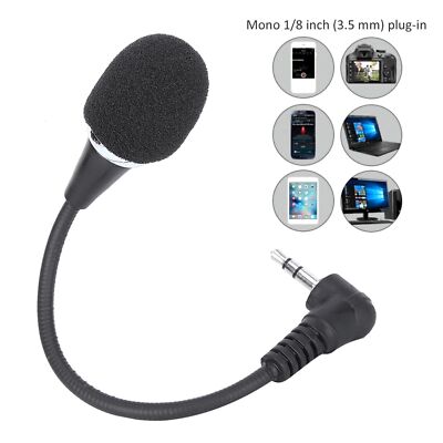 3.5mm Mini Condenser Microphone Omnidirectional Flexible Head Vocal Pickup Audio