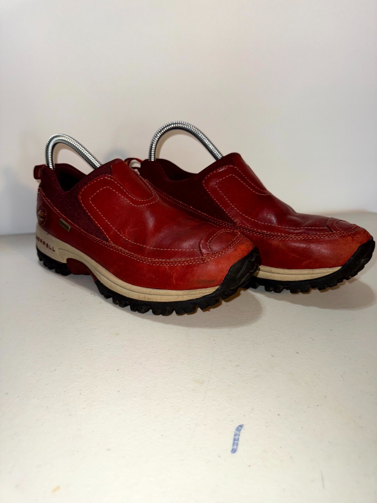 Stivaletti Merrell Polar Moc donna US 7 pelle rossa impermeabili slip on