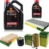 Mann-Filter Inspektionspaket 6L Motul 8100 X-Clean+ 5W-30 FüR Mercedes-Benz