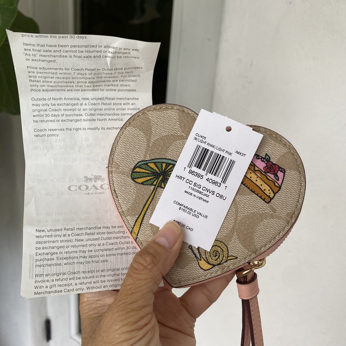 NWT Coach X Observed By Us Heart Coin Case In Signature