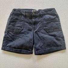 MUDD Girl's Plus Gray Twill Shorts w/ Adjustable Waist Macrame Detail - Size 1