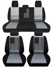 Fits 11-18 Dodge Ram 1500-3500 Truck Front And Rear American Flag Seat Covers