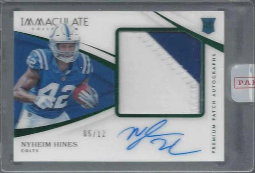 NYHEIM HINES 2018 IMMACULATE GREEN ACETATE PREMIUM JERSEY NUMBER RPA AUTO RC /12