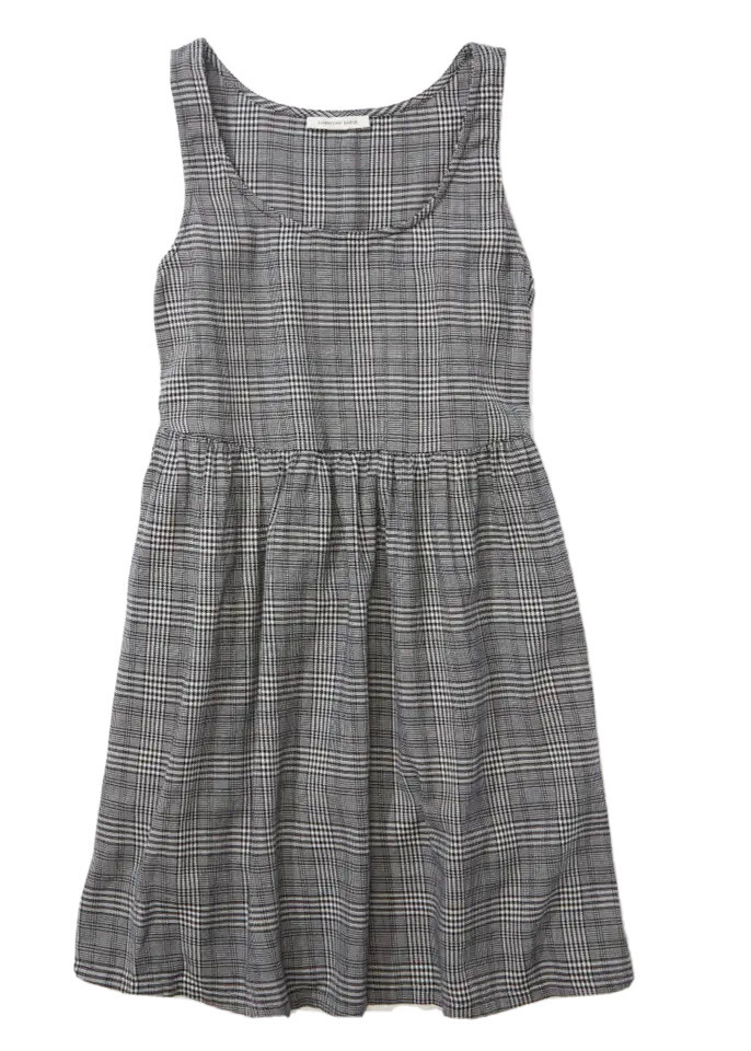 American Eagle Plaid Babydoll Mini Dress | eBay