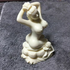Tagua Nut Vegetable Powder Naked Girl Lady Statue Table Decor Art Gifts