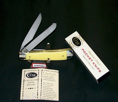 Case XX 3254 Knife Circa-1985 (5) Dot Yellow Delrin Handles W