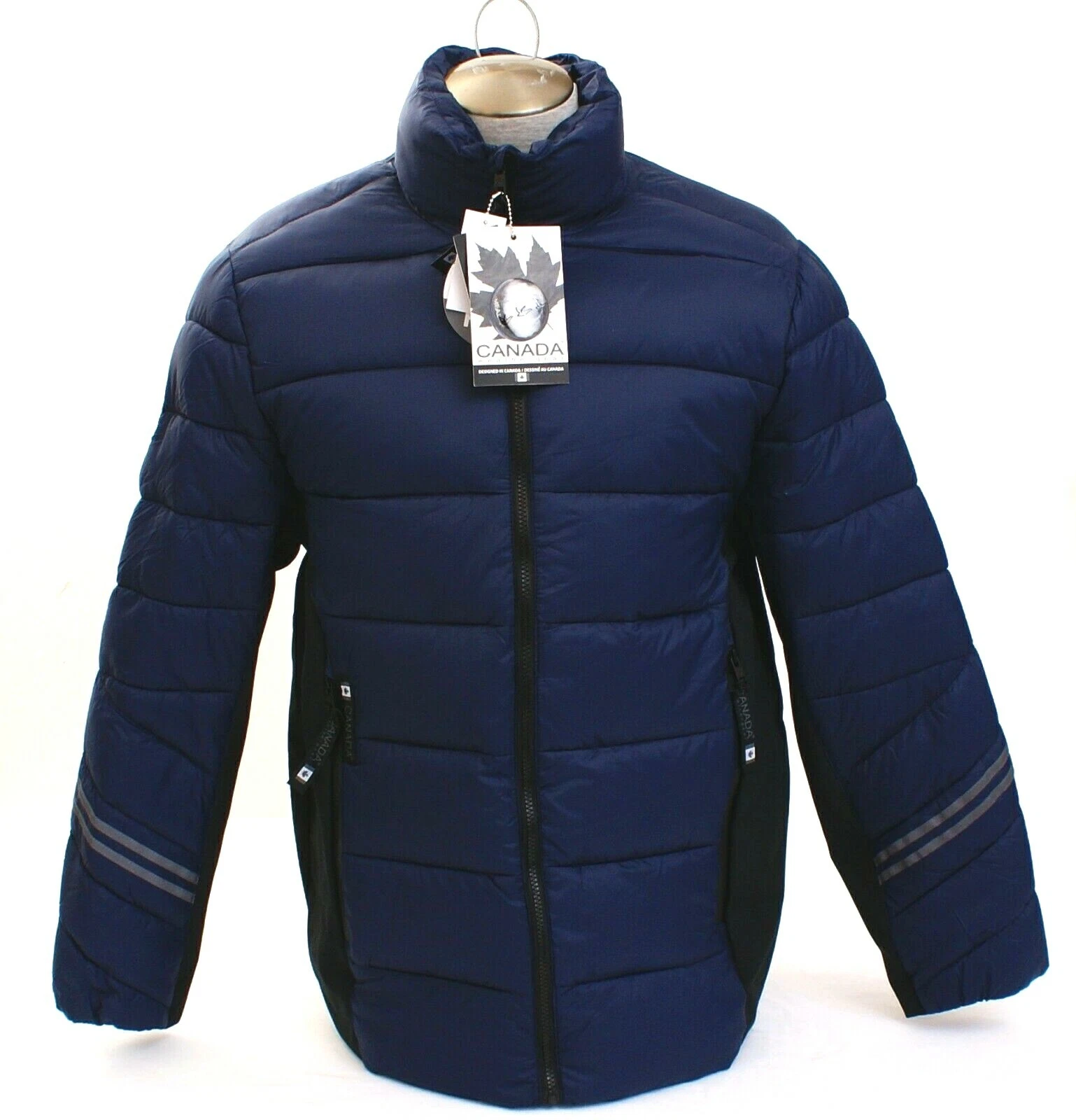 Canada Weathergear Blue Zip Front Insulated Puffer Jacket Men's NWT