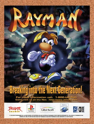 1995 Rayman Jaguar Original Advertisement / Retro Promo v3