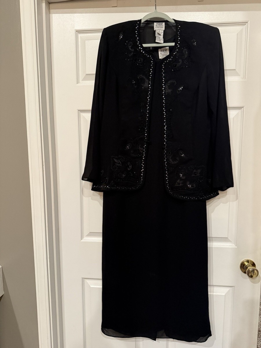 R&M Richards black sheer beaded jacket dress 16 | eBay R&M Richards black sheer beaded jacket dress 16 | eBay
