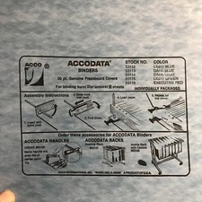 ACCO  Binder Covers Lot of 6 With Nylon Posts 9 1/2 x 11 Light  Blue 