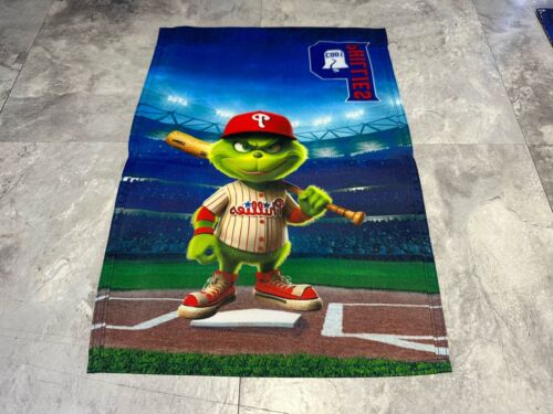 MLB Philadelphia Phillies Lil Grinch Garden Flag 2 Sided Premium Yard Flag. - Picture 2 of 2