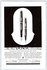 1931 DORIC EVERSHARP PENS AND PENCILS VTG 6.5" x 10" Magazine Ad 1930's M453