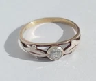 Vintage Ring White stone Sterling Silver 875 star USSR times Jewelry size 7.25