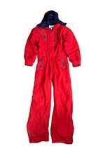 Obermeyer Women s Red Purple One Piece Coverall Hooded Ski Snow Suit Size 10