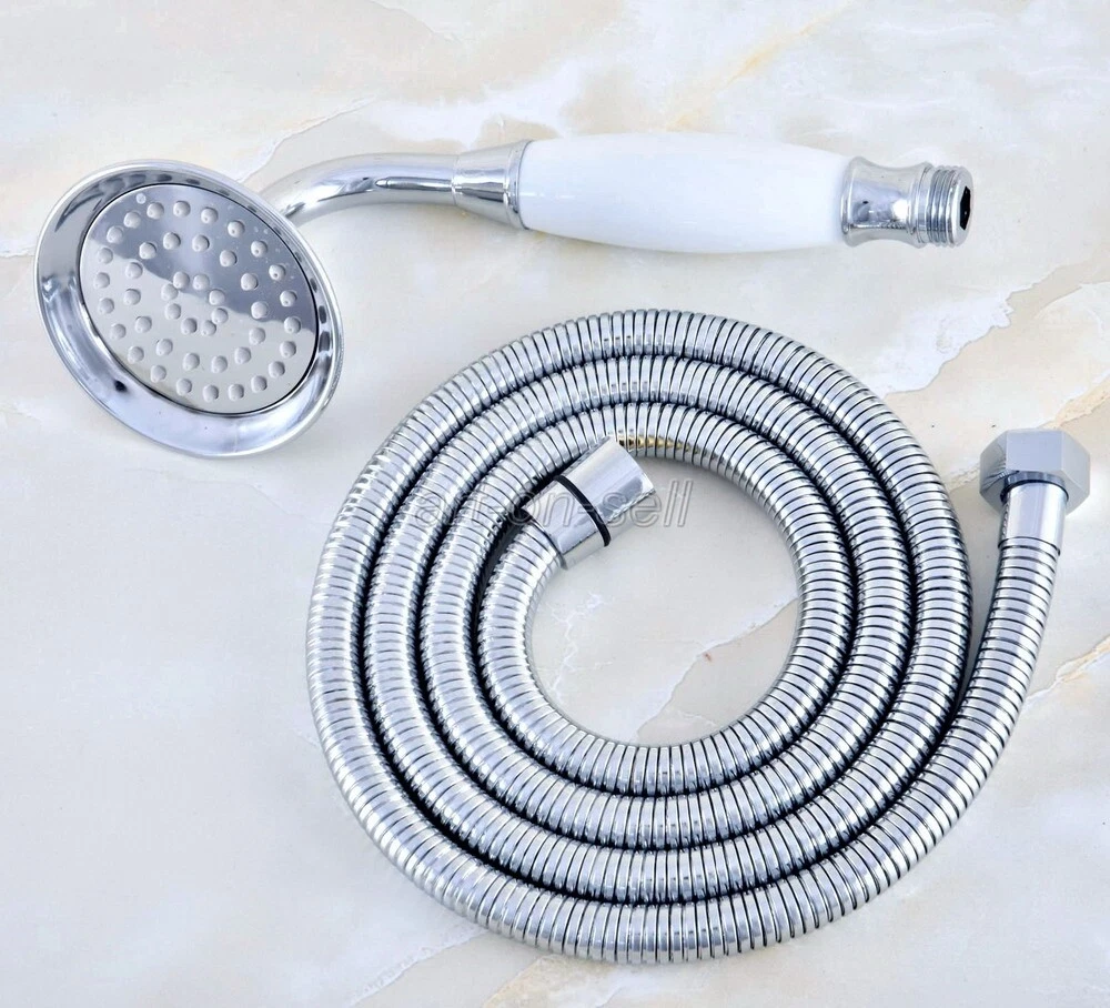Polished Chrome Brass Bathroom Handheld Shower Head Spray & Hand Shower Hose
Opens in a new window o
