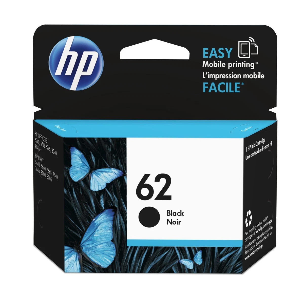 Original HP 62 Black Ink Cartridge For ENVY 7640 Inkjet Printer eBay