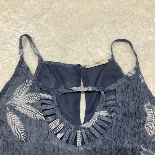 Entro Damen Größe S Blau Tanktop Feder Spaghettiträger Schlüssellochausschnitt Festival - Bild 3 von 11
