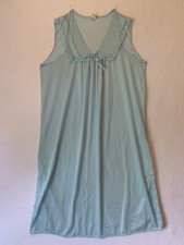 Vintage Nightgown Nightie Slip Lingerie Baby Blue Lace Nylon Made In USA