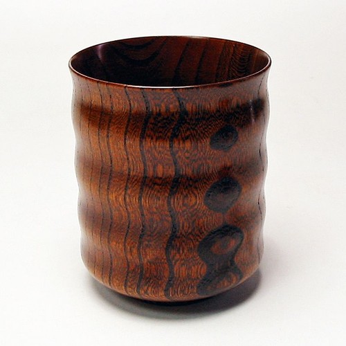 Tea Cup Zelkova Siza Large Lacquered Wooden Zelkova Kyoto JAPAN isuke BRAND - Picture 2 of 4