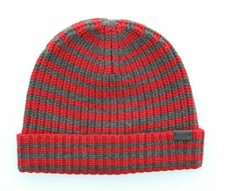 Coach Knit Beanie Cap Mens Cashmere Striped Rib Hat 83147, 128