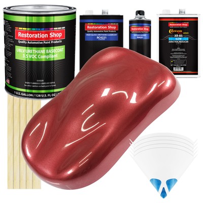 Candy Apple Red Metallic Low VOC SLOW Paint Gal Kit URETHANE BASECOAT Clearcoat
