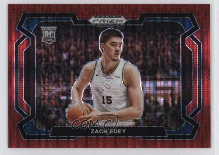 2024-25 Panini Prizm Draft Picks Red Pulsar Variations 27/299 Zach Edey #1 1p1a