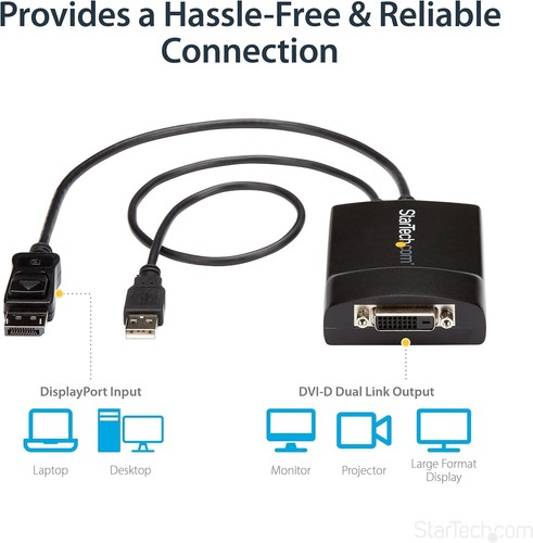 StarTech.com DisplayPort to DVI Dual Link Active Adapter - DisplayPort to DVI-D - 第 2/5 張圖片