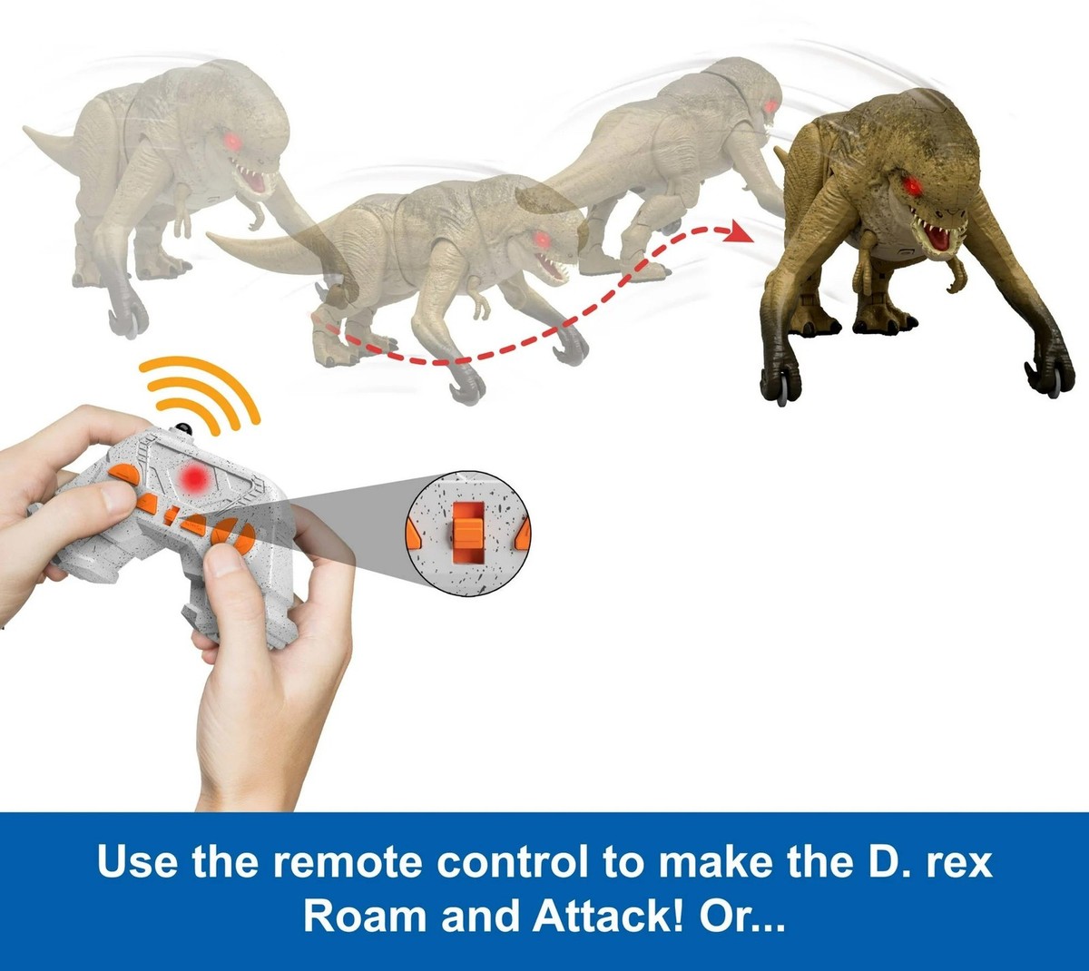 Jurassic World Rebirth Track 'N Chomp Distortus Rex R/C Action