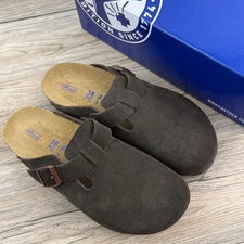 Birkenstock Boston Soft Footbed Suede Leather Clog - Mocha  0660461/0660463