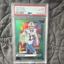 Panini Prizm 2024 Josh Allen #28 Green Prizm PSA 10 Buffalo Bills