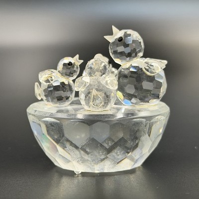 Swarovski Kristall Vogelnest Vogeltränke Mutter schaut nach oben 013842 Ornament sehr guter Zustand