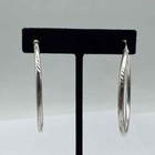 Sterling Silver 925 Black Onyx Ring & Diamond Cut Hoop Earrings Lot 21.3g — photo 2