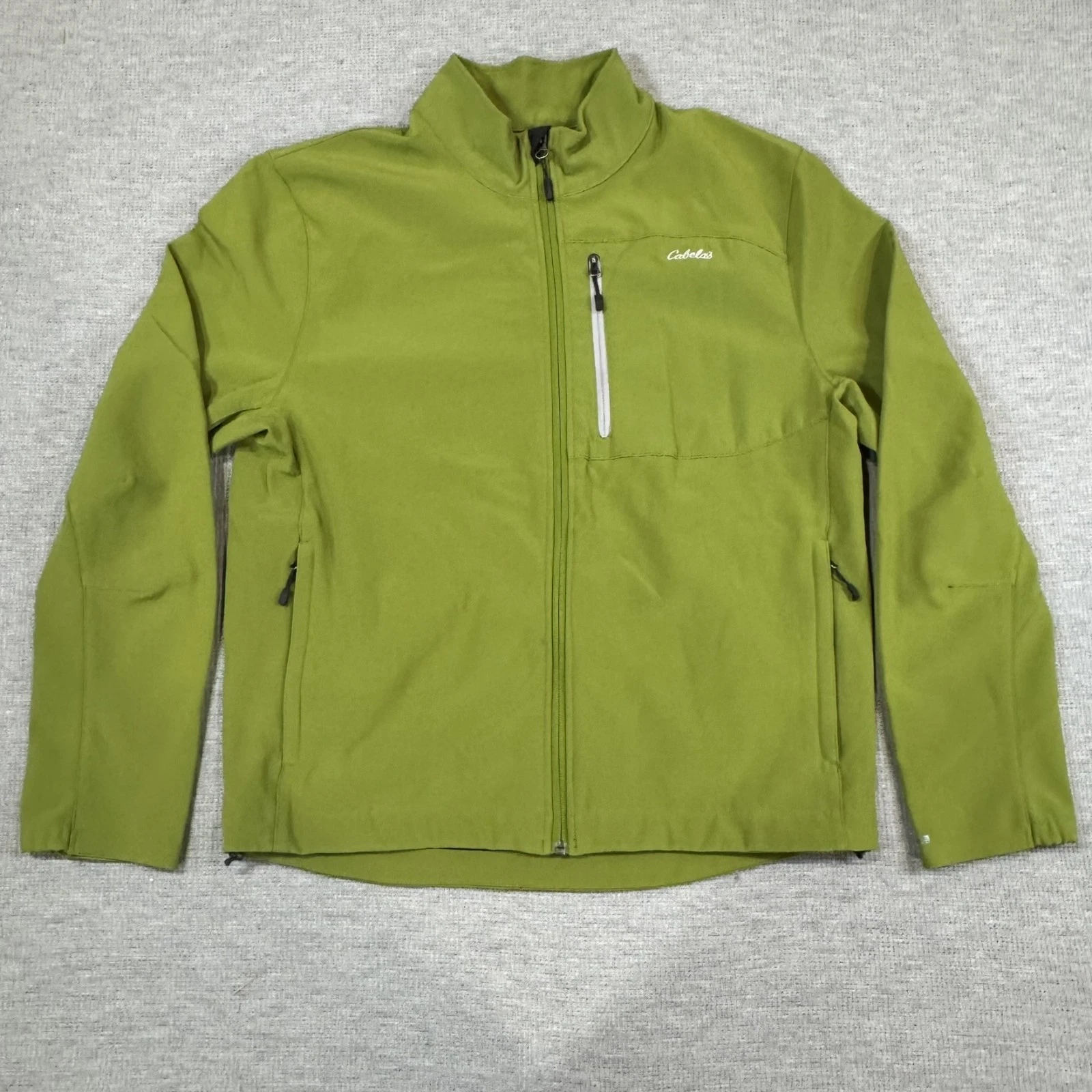 Cabelas 4 Most Softshell Jacket Unisex Sz Medium Full Zip Mock Neck Green Lined