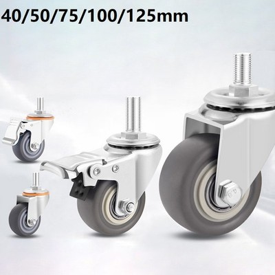 TRP Gummi Möbelrollen Lenkrollen Laufrollen Transportrollen 40mm-125mm Gewinde