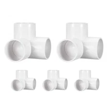 5Pcs 2" Elbow Fitting, SCH40 3-Way Tee Furniture Grade Pipe Fitting
