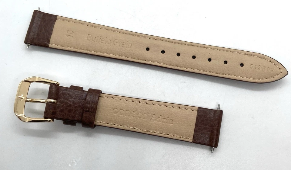 NEW Condor Adria Watch Band BROWN Buffalo Grain Leather 16mm Lugs W/Spring Bars - Изображение 2 из 4