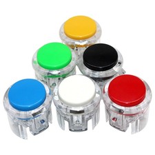 6PCS/Colors 30mm Arcade Game Push Button Transparent Crystal Button