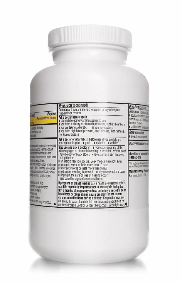 Pharbest Aspirin Pain and Fever Relief Regular Strength Tablets 325mg 1000 Count - Image 4 of 4