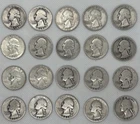 Lot of 20 WASHINGTON SILVER QUARTERS 90% Silver